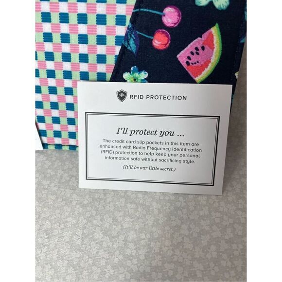 VERA BRADLEY Passport Cover in Fruit Grove Pattern. “bon voyage” - Picture 6 of 6